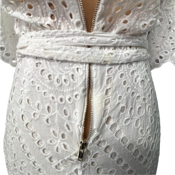Winona‎ Valerie Wrap Mini Dress Eyelet Lace White Size 6 - Picture 13 of 13